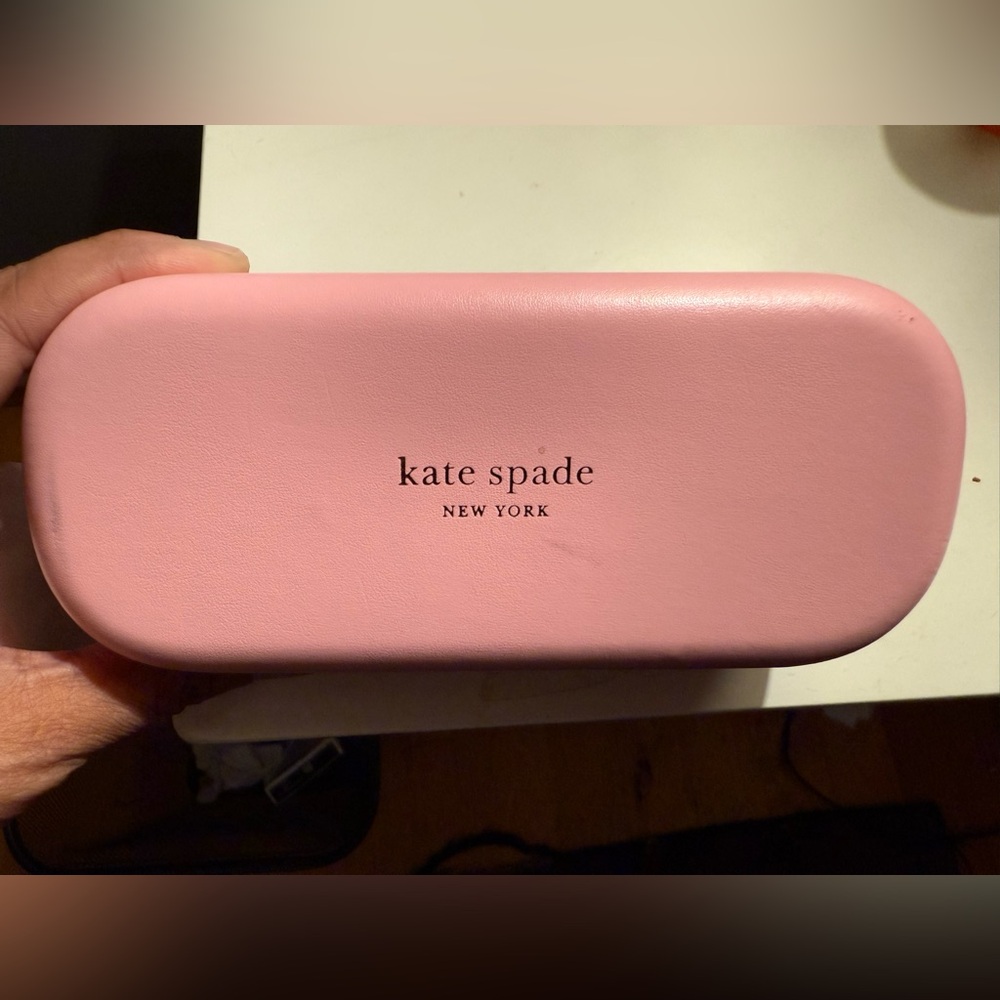 Kate Spade Hard Back Glasses Case with Gold Accents